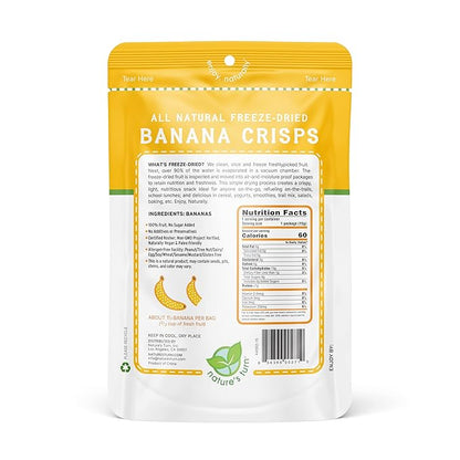 Nature’s Turn Freeze-Dried Banana Crisps – Healthy, Gluten-Free, Crispy & Delicious, Plant-Based Snack, Ideal for Cereal, Smoothies, School Lunches, & On-the-Go, Bags of 6 (0.53 oz Each)
