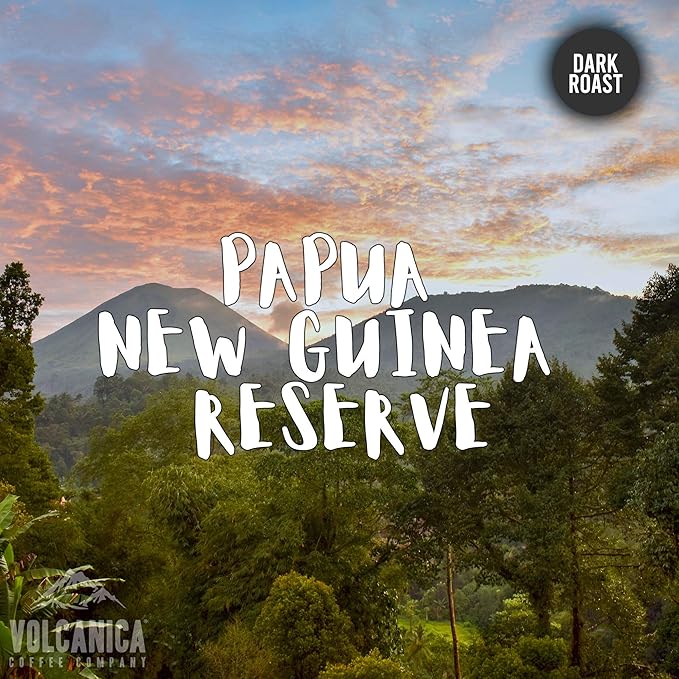 Papua New Guinea Reserve Coffee, Dark Roast, Whole Bean, Fair Trade, Fresh Roasted, 16-Ounce