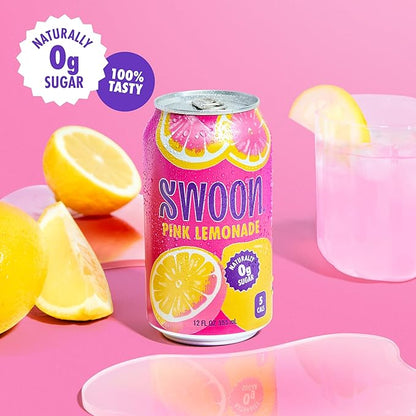 Swoon Pink Lemonade - Low Carb, Paleo-Friendly, Gluten-Free Keto Drink - Sugar Free Strawberry Lemonade Made with 100% Lemon Juice Concentrate & Sweetened by Monk Fruit, 12 Fl oz (Pack of 12)