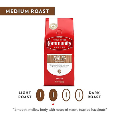 Community Coffee Hazelnut Creme Flavored 12 Ounce, Medium Roast Ground Coffee, 12 Ounce Bag (Pack of 1)