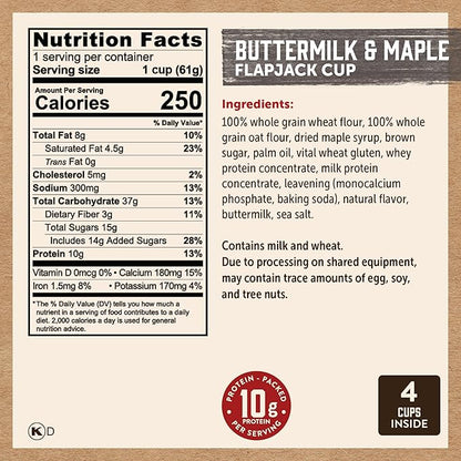 Kodiak Cakes Protein Pancake On The Go Flapjack Cups Mix; Buttermilk, Chocolate Chip, & S’mores Variety Pack