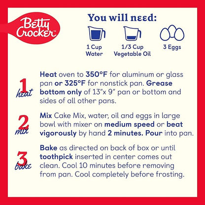 Betty Crocker Delights Super Moist Butter Pecan Cake Mix, Holiday Baking, 13.25 oz (Pack of 12)