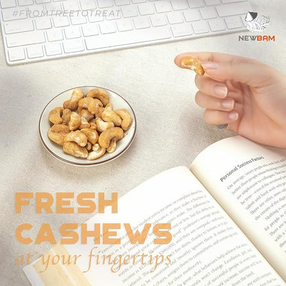 NEWBAM Sea Salt Caramel Cashews Individual Packs - 12 Cashew Snack Packs Roasted Nuts (1.5oz Each) – Keto, Vegan, Gluten-Free - Healthy Snacks for Trail Mix, Office, or Party - Lightly Salted, Sweet Tasty
