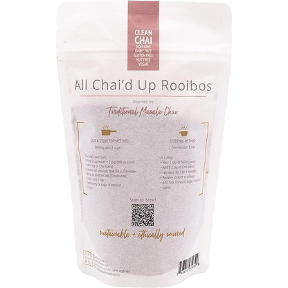 The Chai Box - All Chai'd Up Rooibos - Premium Traditional Chai Tea Decaffeinated - Caffeine Free Rooibos Leaves w/ginger, clove, cinnamon, cardamom, and fennel - 2.5oz