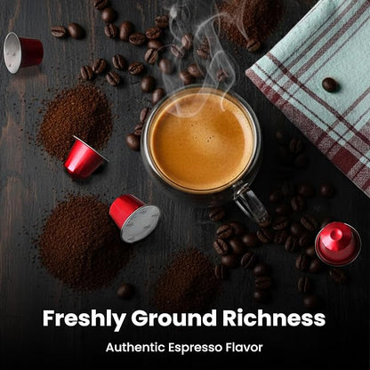 Prince Caffe Espresso Pods –Millennium Intensity 9, Medium-Dark Roast, The Espresso Coffee Pods Are Compatible with Nespresso Original Line Machines, 30 Count (3 x 10 Capsules) Premium Quality Coffee Capsules.