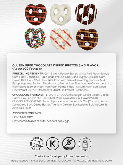 Gluten Free Palace Pretzels Gift Box – Gluten Free Pretzels Basket – Gift for Men, Women, Birthday, Thank You, Anniversary (6 Flavors)