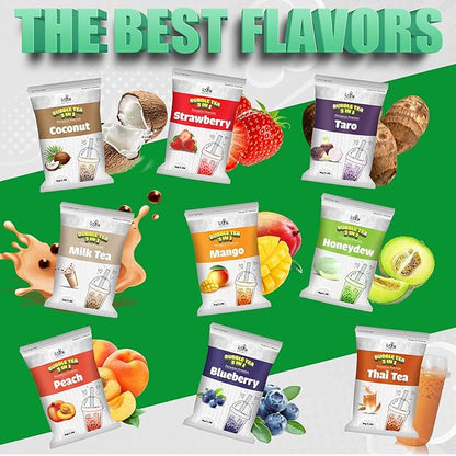 Fusion Select 2.2lb Boba Milk Tea Flavored-3-in-1 Drink Powder with Cream & Sugar - Instant Pre-Mixed Beverage for Hot or Cold Blends or Yummy Frappes