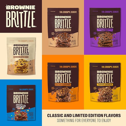 Brownie Brittle – Caramel Apple Blondie Thin and Crispy Sweet Snacks (Pack of 3, 5 oz), Rich Gourmet Brownie Bites Dessert