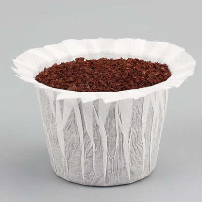 100 Count Disposable Coffee Paper Filters Compatible with Keurig Single Serve 1.0 and 2.0, Fits All Brands Reusable K Cup Filters