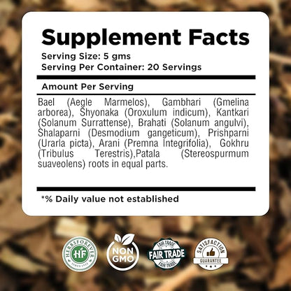Herbsforever Dashmula Tea Stress Relief and Nourishing Formula Herbal Tea Blend 100 GMS