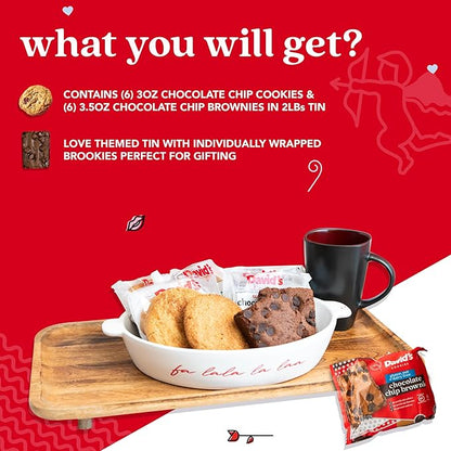 David’s Cookies Gluten-Free Assorted Cookies and Brownies 2Lbs - Comes In A Beautiful Love-Themed Tin Gift Box – Delicious Gourmet Food Gift For Loved Ones, Friends And Family