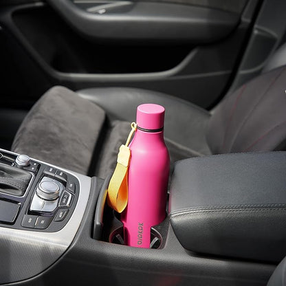 BJPKPK Insulated Water Bottles, 18 oz Stainless Steel Metal Water Bottle with Strap, BPA Free Leak Proof Thermos, Mugs, Flasks, Reusable Water Bottle for Sports & Travel, Pink