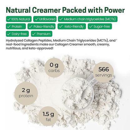 Z Natural Foods Collagen MCT Oil Creamer - Pure MCT Creamer Powder with Collagen Peptides - Collagen Creamer for Coffee, Tea & Culinary Use - Healthy Creamer, Keto & Paleo Friendly, Unflavored, 5 lb