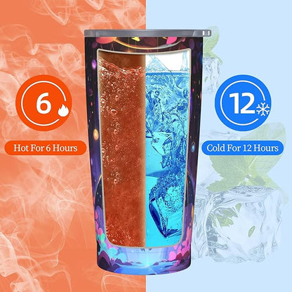 Bat Tumbler with Lid and Straw 20oz Coffee Tumblers Leakproof Stainless Steel Travel Mug Vacuum Insulated Cup for Iced and Hot
