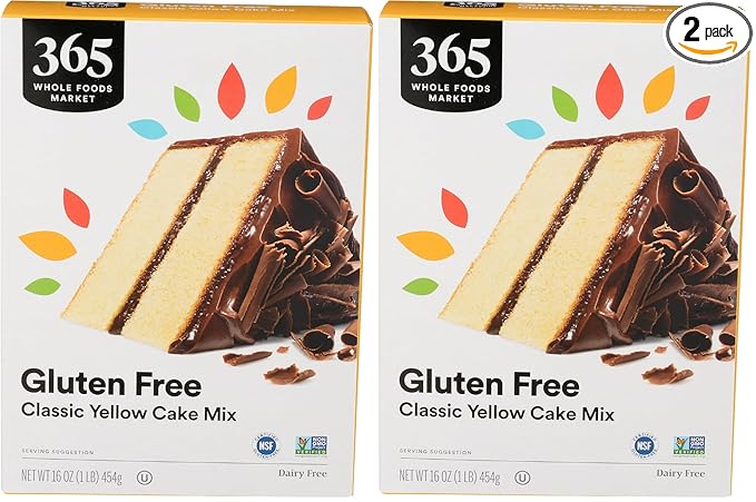 365 by Whole Foods Market, Gluten Free Yellow Cake Mix, 16 Ounce (Pack of 2)