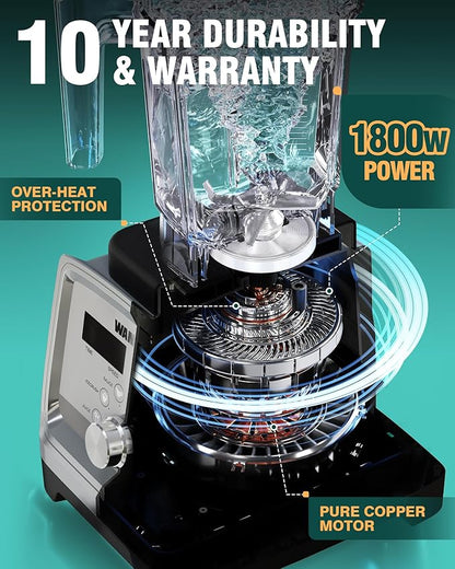 WantJoin Blender for Smoothies - 68oz Countertop Blender for Kitchen w/Powerful 1800W Copper Motor, 30000 RPM, 9 Speeds, Multi-Functional Smoothie Blender for Home & Commercial