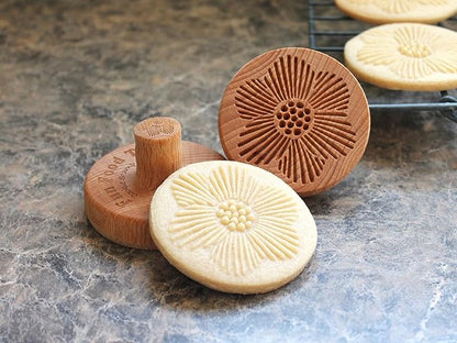 Wood Cookie Stamp, 2.5 Inch (Flower Design CS-121)