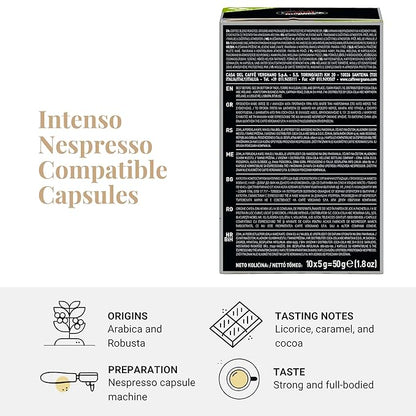 Caffe' Vergnano Medium Roast Espresso Bundle - Original Line Machine Compatible Arabica Robusta Italian Coffee For Nespresso Coffee Machines, Oro, Intenso, Napoli - 10 of Each Flavor (30 Capsules)