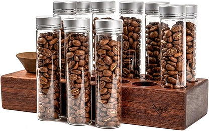 Single Dose Coffee Storage Tubes Coffee Bean Dosing Cup and Rdt Spray Bottle Set - Ceramic Dosing Tray and Spritzer