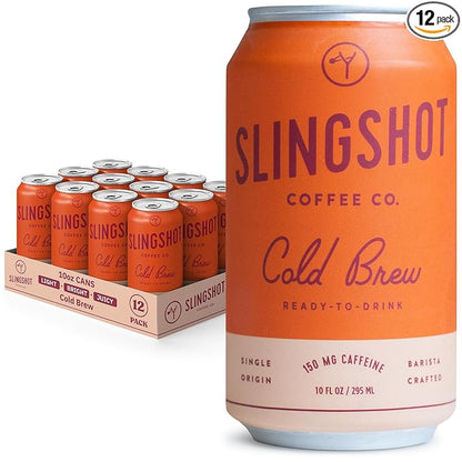 Organic Cold Brew Coffee, 12-Pack – Single Origin Ethiopian, Ready-to-Drink Cans (10 oz Each), Smooth & Fruity Flavor with Citrus, Cacao, and Stone Fruit Notes, 12 Pack