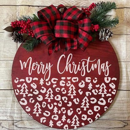 Christmas Stencils for Painting on Wood 12” Large Christmas Stencil Reusable Half Round Holiday Drawing Templates for Painting on Wood DIY Crafts Doormat Canvas Window Decor