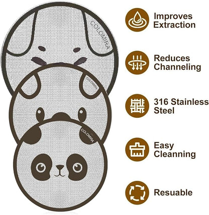 53.5mm Espresso Puck Screen, Lower Shower Screen, Metal Coffee Reusable Filter for 54mm Espresso Portafilter Basket, 1.7 Thickness(Doggie)