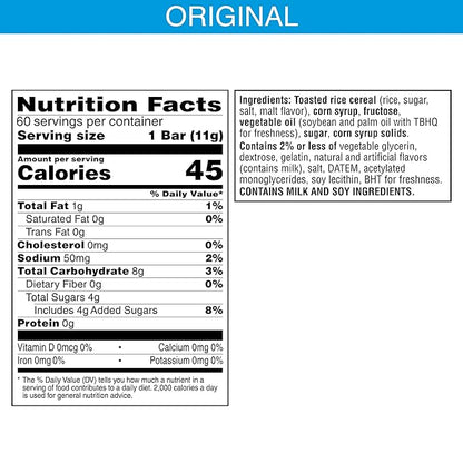 Rice Krispies Treats Crispy Mini Marshmallow Squares, Trick-or-Treat Snacks, Halloween Pack, Original, 23.2oz Box (60 Bars)