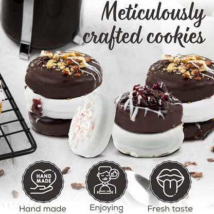 Pastry Perks Christmas Holiday Thanksgiving Gift Basket 12 Gourmet Chocolate-Covered Cookies, Holiday Gift Box for Men, Women, and Grandma – Birthday Treats & Food Delivery Ideas