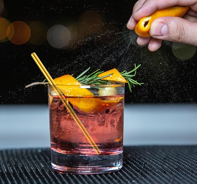 Short Cocktail Straws, Metal Stainless Steel Reusable Straw Small Mini 6 Inch for Cocktails Party Accessories Glasses Mason Jar Tumbler Coffee Juice Tea Mojito with Brush, Gold 16PCS