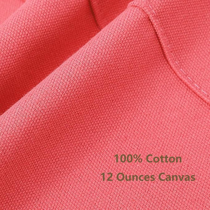 AFUN Chef Aprons for Women Men with Large Pockets, Cotton Canvas Cross Back Water Repellent Work Apron, Size M to XXL (Pink)