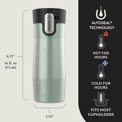 Contigo AUTOSEAL West Loop Vacuum-Insulated Stainless Steel Travel Mug with Easy-Clean Lid 16 oz