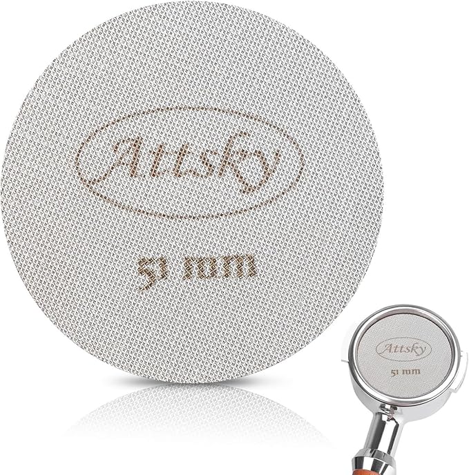 51mm Espresso Puck Screen, Espresso Filter for 51mm Portafilter Filter Basket, Reusable Espresso Screen with 1.7mm Thickness 150μm 316 Stainless Steel