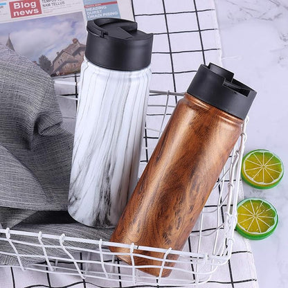 Sivaphe Tea Infuser Bottle With Removable Loose Leaf Tea Strainer, 18/8 Stainless Steel Insulated Travel Tumbler Festival Gift(Wood Grain)