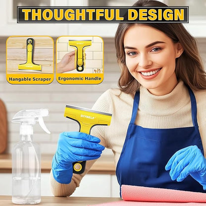 DIYSELF Razor Blade Scraper, 1 Pack Razor Scraper, 4 Inch Razor Blade Scraper Tool with 10 Extra Blades, Scraper for Cleaning, Glass Top Stove, Sticker Removal, Floor, Glass Scraper, Paint Scraper