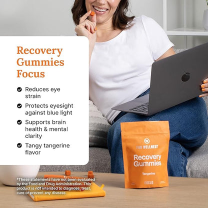 For Wellness Recovery Gummies Variety Pack | Restore, Hydrate & Focus | Gummy Supplements for Post-Workout Recovery, Hydration, Vision & Focus | Vegan, Non-GMO | 3 Pack