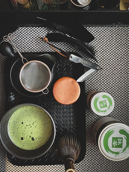 Matcha Kari Dr. Weil Complete Tea Set - Black - Japanese Ceremonial Organic Matcha with Whisk and Holder, Ceramic Bowl, Sifter, and Scoop