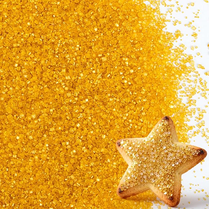 Christmas Edible Gold Sprinkles for Cake Decorating,Sanding Sugar Crystals,150g/5.3oz,Coarse Sprinkle Mix for Baking,Cookies,Ice Cream,Fondant Cake,Caramel Apples,Cupcakes,Desserts,Thanksgiving Christmas Decoration Supplies