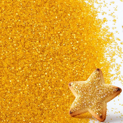 Christmas Edible Gold Sprinkles for Cake Decorating,Sanding Sugar Crystals,150g/5.3oz,Coarse Sprinkle Mix for Baking,Cookies,Ice Cream,Fondant Cake,Caramel Apples,Cupcakes,Desserts,Thanksgiving Christmas Decoration Supplies