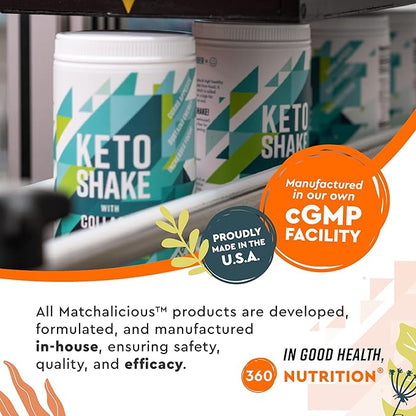 Matchalicious Japanese Matcha Powder, Sweetened Green Tea Powder Vegan, Gluten Free, Low Sugar, For Baking, Lattes, Smoothies, and Matcha Tea, Just Add Water, Dissolves Easily, 17 Servings, 6 oz