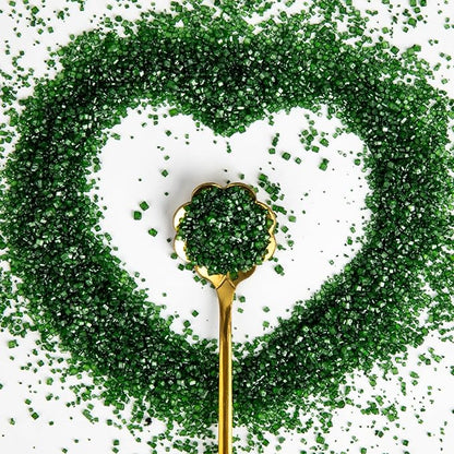 Edible Green Sprinkles,Christmas Sanding Sugar Sprinkles,150g/5.3oz,Edible Sugar Crystals for Cake Decorating,Sprinkle Mix for Cookies,Ice Cream,Fondant Cake,Caramel Apples,Cupcakes,Desserts,Wedding Party Valentines Halloween Christmas Supplies