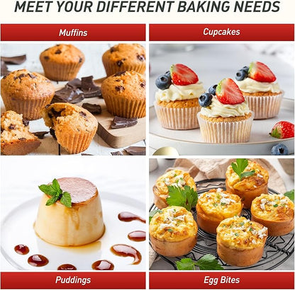 2 Pack 12 Cups Silicone Muffin Pan with Metal Reinforced Frame Regular Size Silicone Molds Cupcake Cake Baking Pans Cookie Baking Chocoflan Cupcake Mold Nonstick Muffin Tin Home Baking Supplies