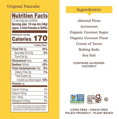 Simple Mills Almond Flour Pancake & Waffle Mix Variety Pack (Original, Cocoa, and Original Protein) - Gluten Free, Non-GMO, Breakfast (Pack of 3)