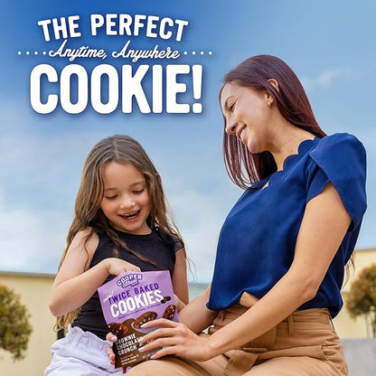 Cooper Street Twice Baked Brownie Chocolate Biscotti Cookies - Light and Crispy Coffee Cookie Bites - Traditional Low Calorie Italian Snacks for Adults & Kids - Kosher, Dairy, Peanut & Soy Free - 5oz