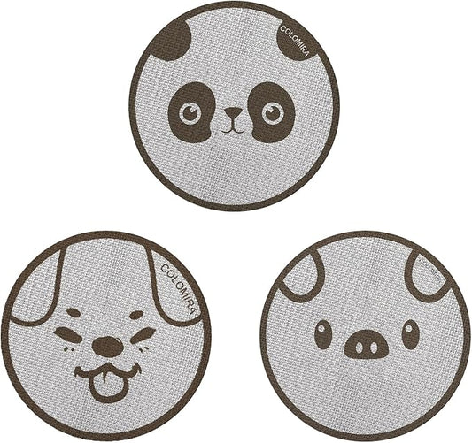 58.5mm Espresso Puck Screen 3-Pack, Lower Shower Screen, Metal Coffee Reusable Filter for 58mm Espresso Portafilter Basket, 1.7 Thickness(Cute Animal)