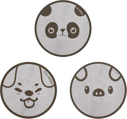 53.5mm Espresso Puck Screen 3-Pack, Lower Shower Screen, Metal Coffee Reusable Filter for 54mm Espresso Portafilter Basket, 1.7 Thickness(Cute Animal)