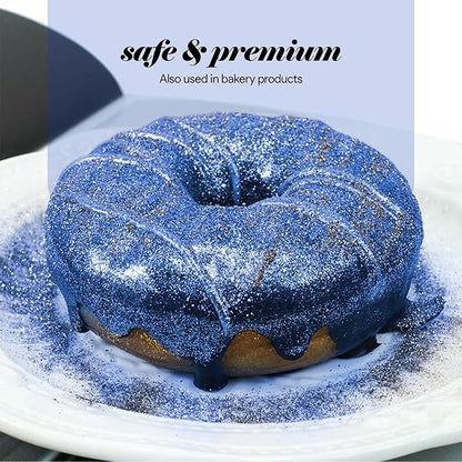 BeePoint Blue Edible Luster Dust 15g - Food Grade, Vibrant Color Shimmer Powdered Dust for Drinks, Cocktails, Cake Decorating, Baking, Chocolates, Candy, Sweets, & Cookies - Vegan & Gluten Free