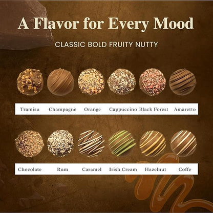 Andy Anand Chocolatier Luxurious Dark Chocolate Truffles Gift Box - Handmade Gourmet Chocolate Assortments, Gluten Free chocolate Perfect_gifts for her & for birthday Gifts & wedding gifts (24 Pcs)