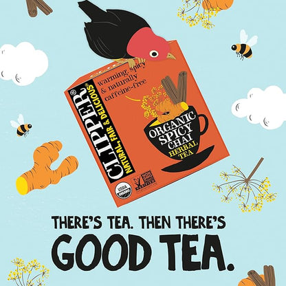 Clipper Tea Spicy Chai Herbal Tea – Caffeine Free, USDA Organic, Great Hot or Iced – Warming, Spicy, Natural, Fair & Delicious – 50 Tea Bags