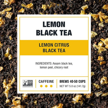 Tiesta Tea - Lemon Black Tea, Loose Leaf, Lemon Citrus Black, Premium Blend, High Caffeinated, Makes Hot or Iced, Brews Up to 50 Cups, 5oz Refillable Tin