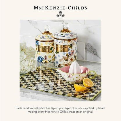 MACKENZIE-CHILDS Wildflowers Enamel Canister, Floral Kitchen Storage Container with Lid, Medium